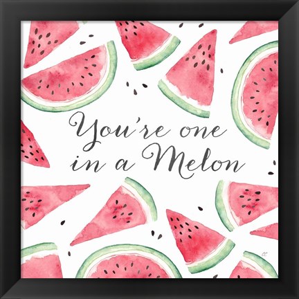 Framed Fresh Fruit Sentiment III-Melon Print