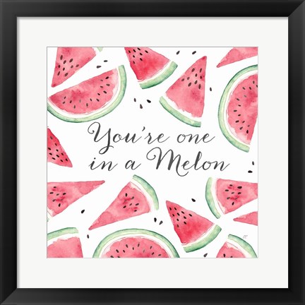 Framed Fresh Fruit Sentiment III-Melon Print