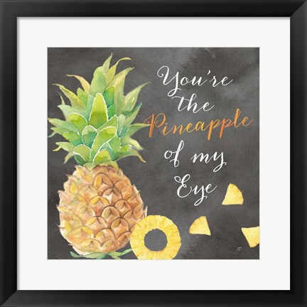 Framed Fresh Fruit Sentiment black I-Pineapple Print