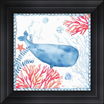 Framed Nautical Sea Life II-Whale Print