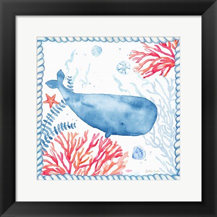 Framed Nautical Sea Life II-Whale Print