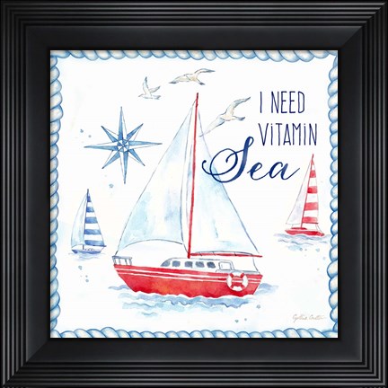 Framed Nautical Sea Life IV-Sailboat Print