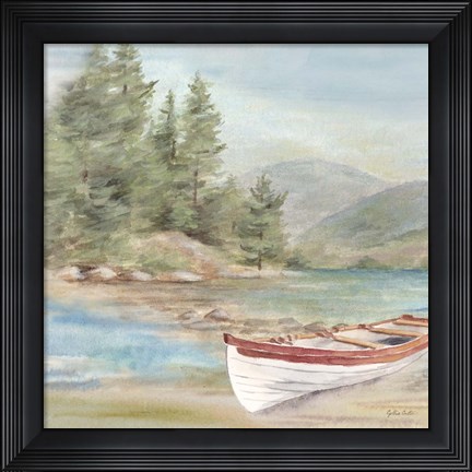Framed Woodland Reflections VI-Rowboat Print
