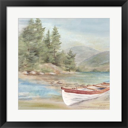 Framed Woodland Reflections VI-Rowboat Print