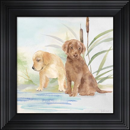 Framed Woodland Dogs II Print