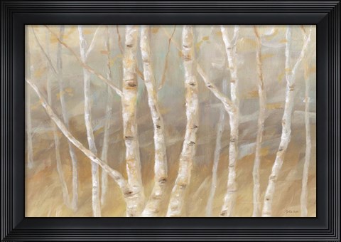 Framed Autumn Birch landscape Print