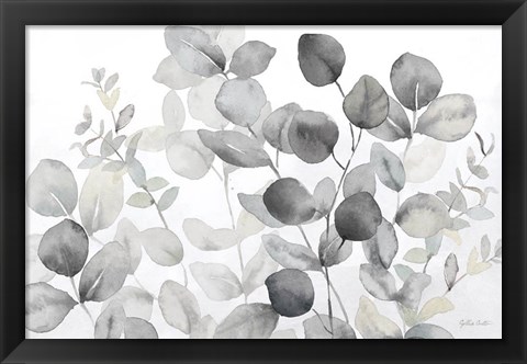 Framed Eucalyptus Leaves landscape neutral Print