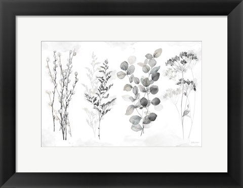 Framed Indigo Botanicals landscape neutral Print