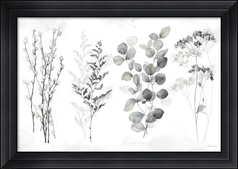 Framed Indigo Botanicals landscape neutral Print