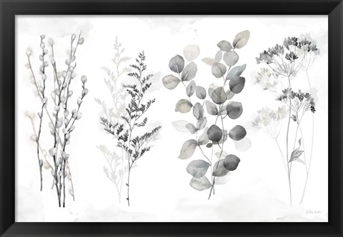 Framed Indigo Botanicals landscape neutral Print