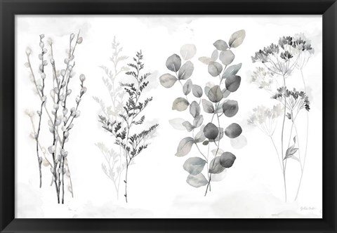 Framed Indigo Botanicals landscape neutral Print