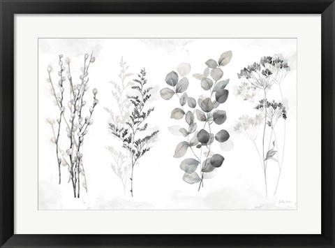 Framed Indigo Botanicals landscape neutral Print