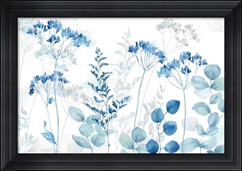 Framed Botanical Landscape Indigo Print