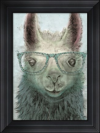 Framed Colorful Llama panel I Print