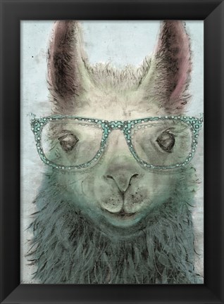 Framed Colorful Llama panel I Print