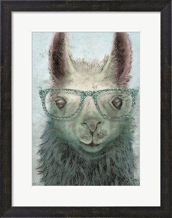 Framed Colorful Llama panel I Print