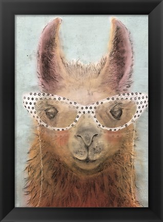 Framed Colorful Llama panel II Print