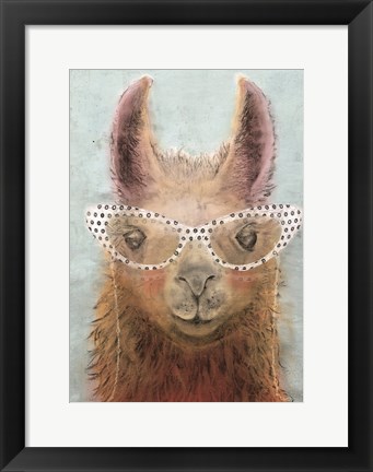 Framed Colorful Llama panel II Print