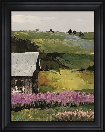 Framed Flower Field portrait I Print