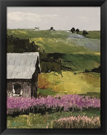 Framed Flower Field portrait I Print