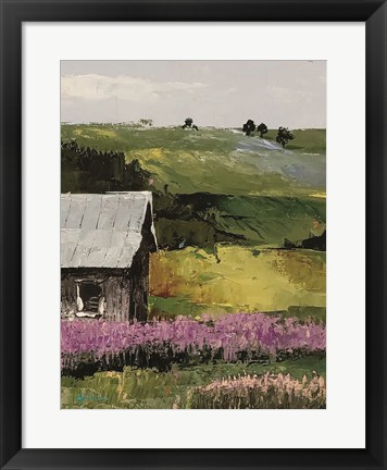 Framed Flower Field portrait I Print