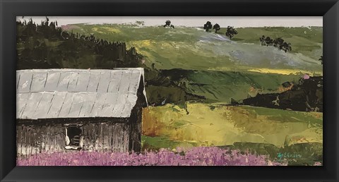 Framed Flower Field landscape Print
