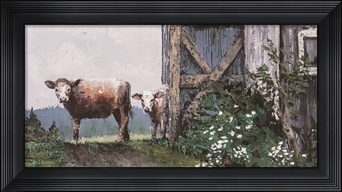 Framed Cow Land Print