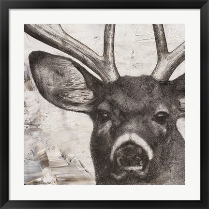 Framed Deer Portrait Print