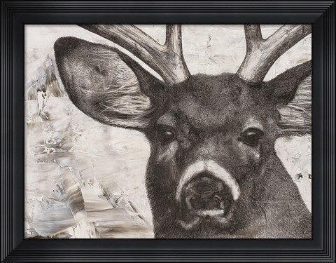 Framed Deer landscape Print