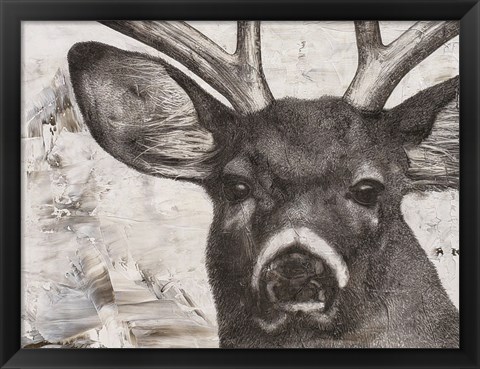 Framed Deer landscape Print