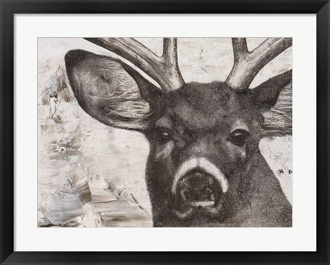 Framed Deer landscape Print