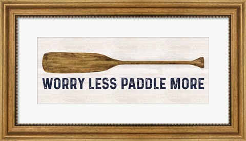 Framed Less Talk More Fishing panel I-Paddle More Print