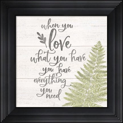 Framed Natural Inspirations I-Love Print