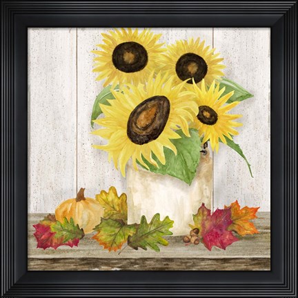 Framed Fall Sunflowers I Print