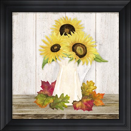 Framed Fall Sunflowers II Print