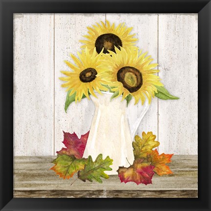 Framed Fall Sunflowers II Print