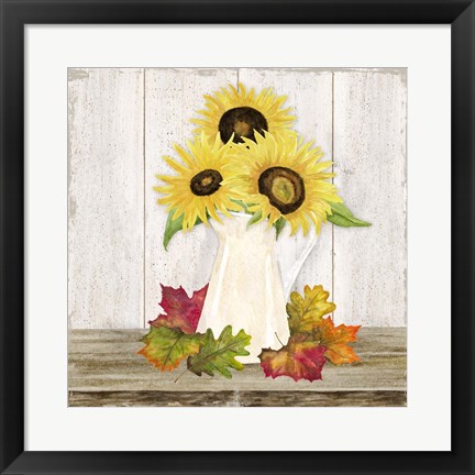 Framed Fall Sunflowers II Print