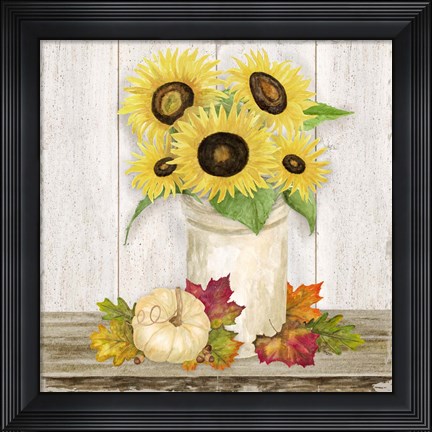 Framed Fall Sunflowers III Print