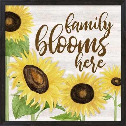Framed Fall Sunflower Sentiment I-Family Print