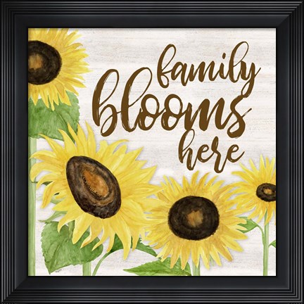 Framed Fall Sunflower Sentiment I-Family Print