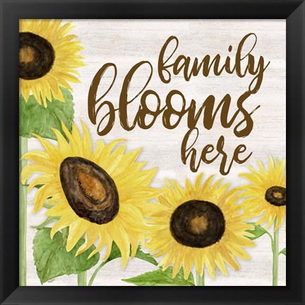 Framed Fall Sunflower Sentiment I-Family Print