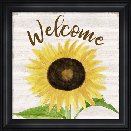 Framed Fall Sunflower Sentiment IV-Welcome Print