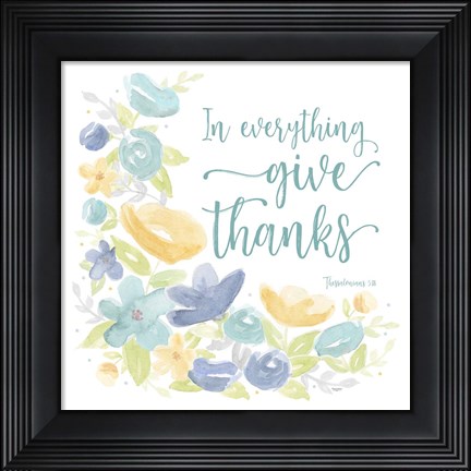 Framed Kellys Garden V-Give Thanks Print