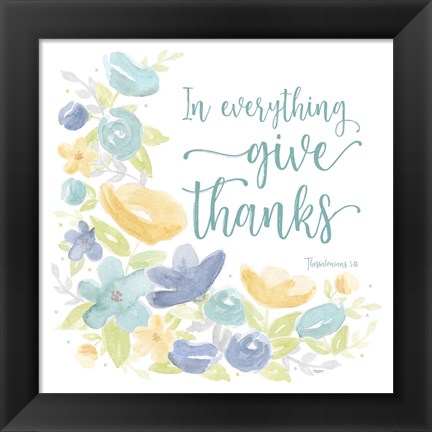 Framed Kellys Garden V-Give Thanks Print