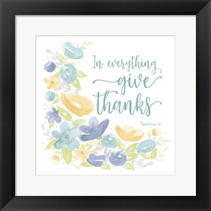 Framed Kellys Garden V-Give Thanks Print