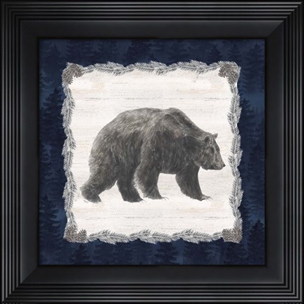 Framed Blue Cliff Mountains I-Bear Print