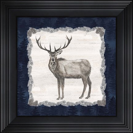 Framed Blue Cliff Mountains III-Elk Print
