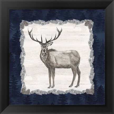 Framed Blue Cliff Mountains III-Elk Print