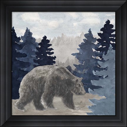 Framed Blue Cliff Mountains scene I-Bear Print
