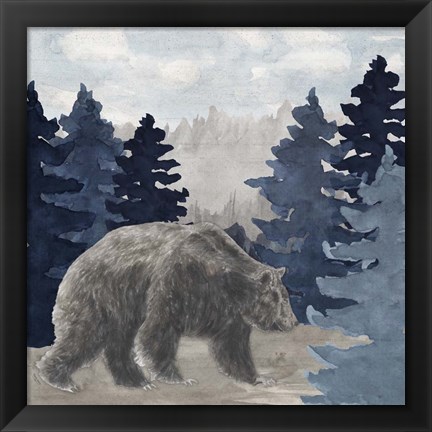 Framed Blue Cliff Mountains scene I-Bear Print